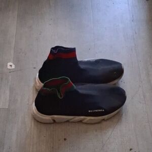 Balenciaga Men's Navy and White Sock Sneakers